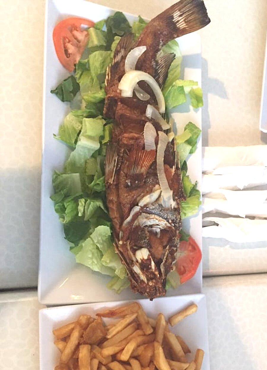 Fresh dorado mahi-mahi grilled at El Yate restaurant Vieques